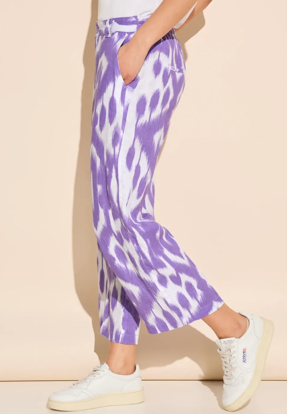 7/8 Print Leinenhose