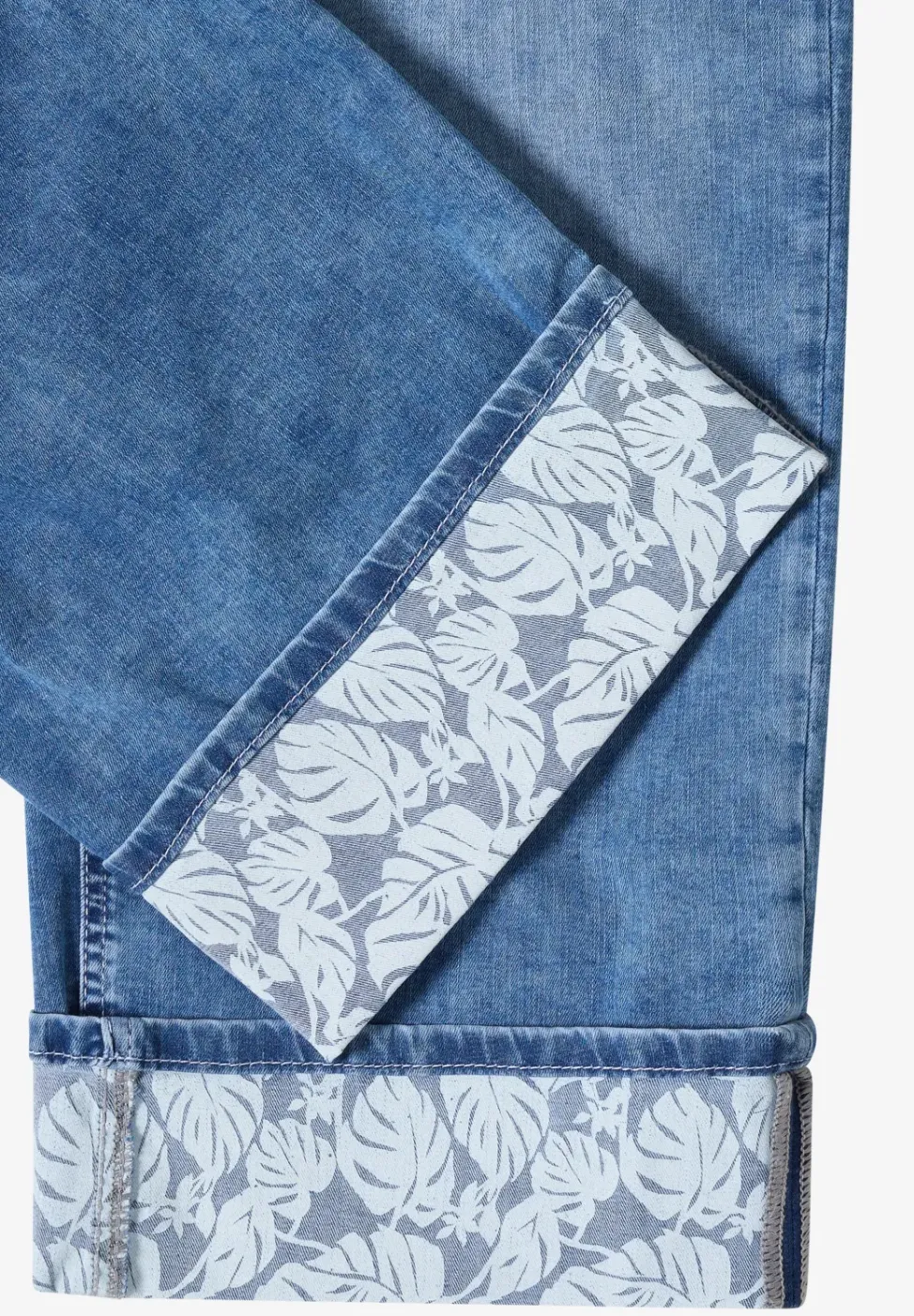 7/8 Wide Leg Jeans mit Turn-Up-Detail