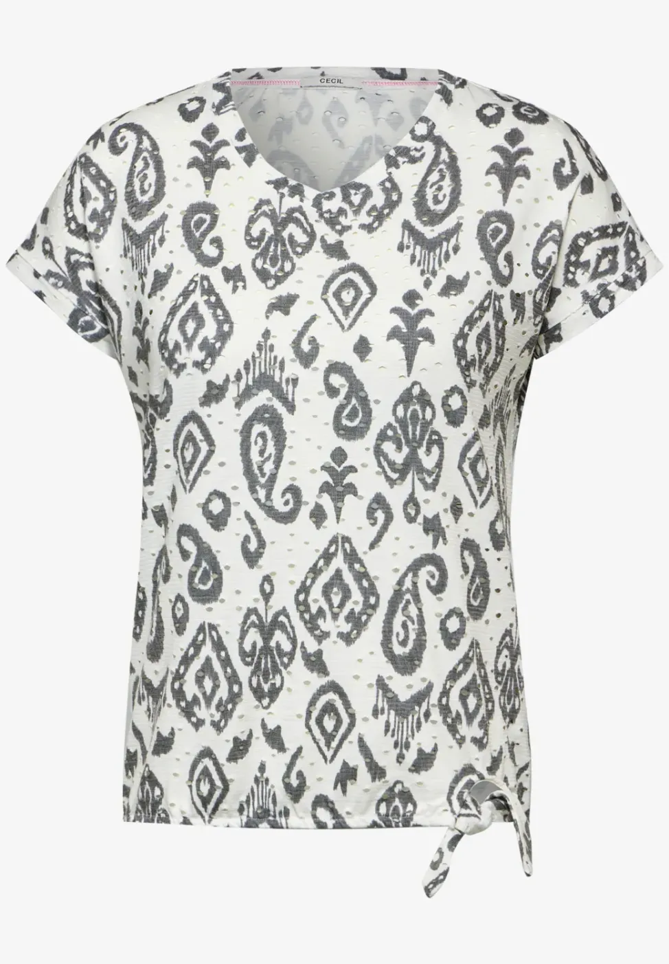 Ajour T-Shirt mit Print