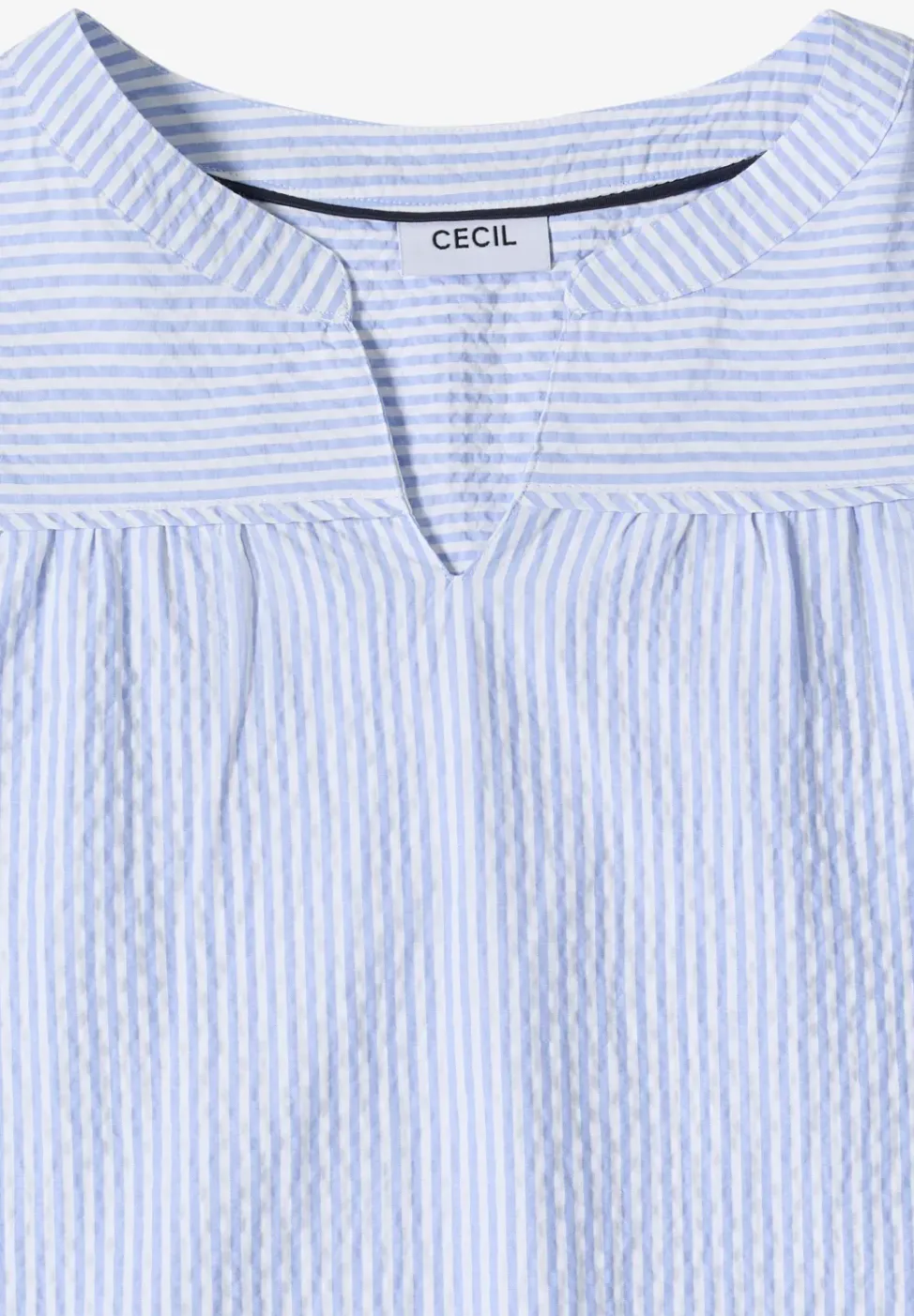 3/4-Arm Bluse in Seersucker Qualität