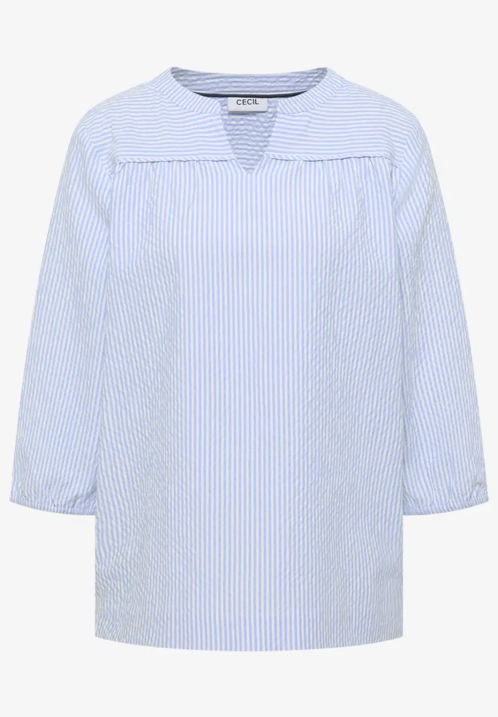 3/4-Arm Bluse in Seersucker Qualität