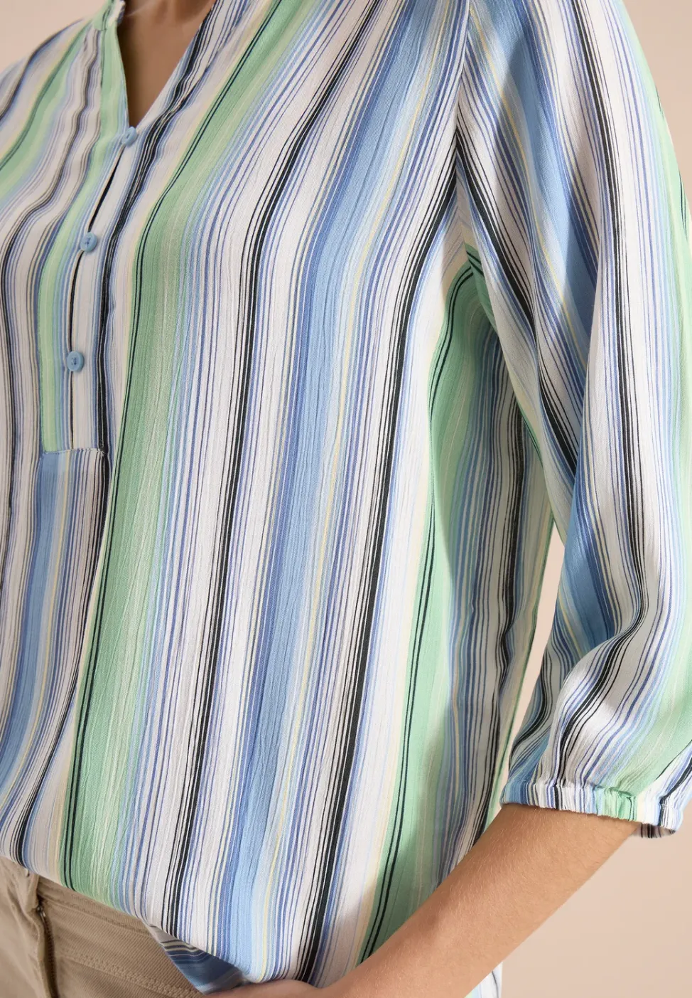3/4-Arm Bluse mit Multicolor Streifen