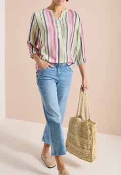 3/4-Arm Bluse mit Multicolor Streifen