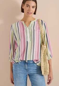 3/4-Arm Bluse mit Multicolor Streifen