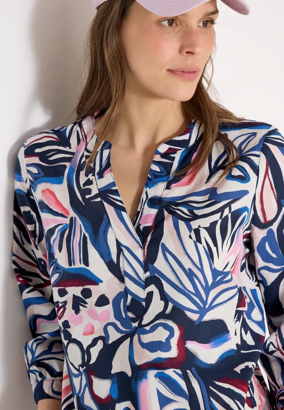 3/4-Arm Bluse mit Multicolor Print