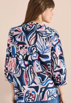3/4-Arm Bluse mit Multicolor Print