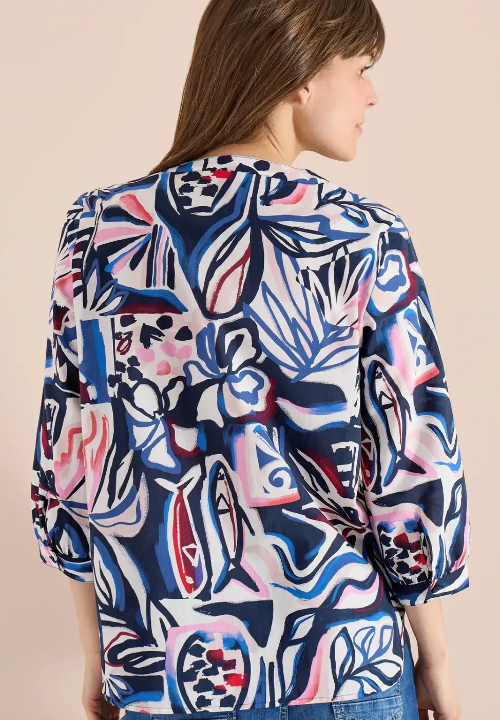 3/4-Arm Bluse mit Multicolor Print