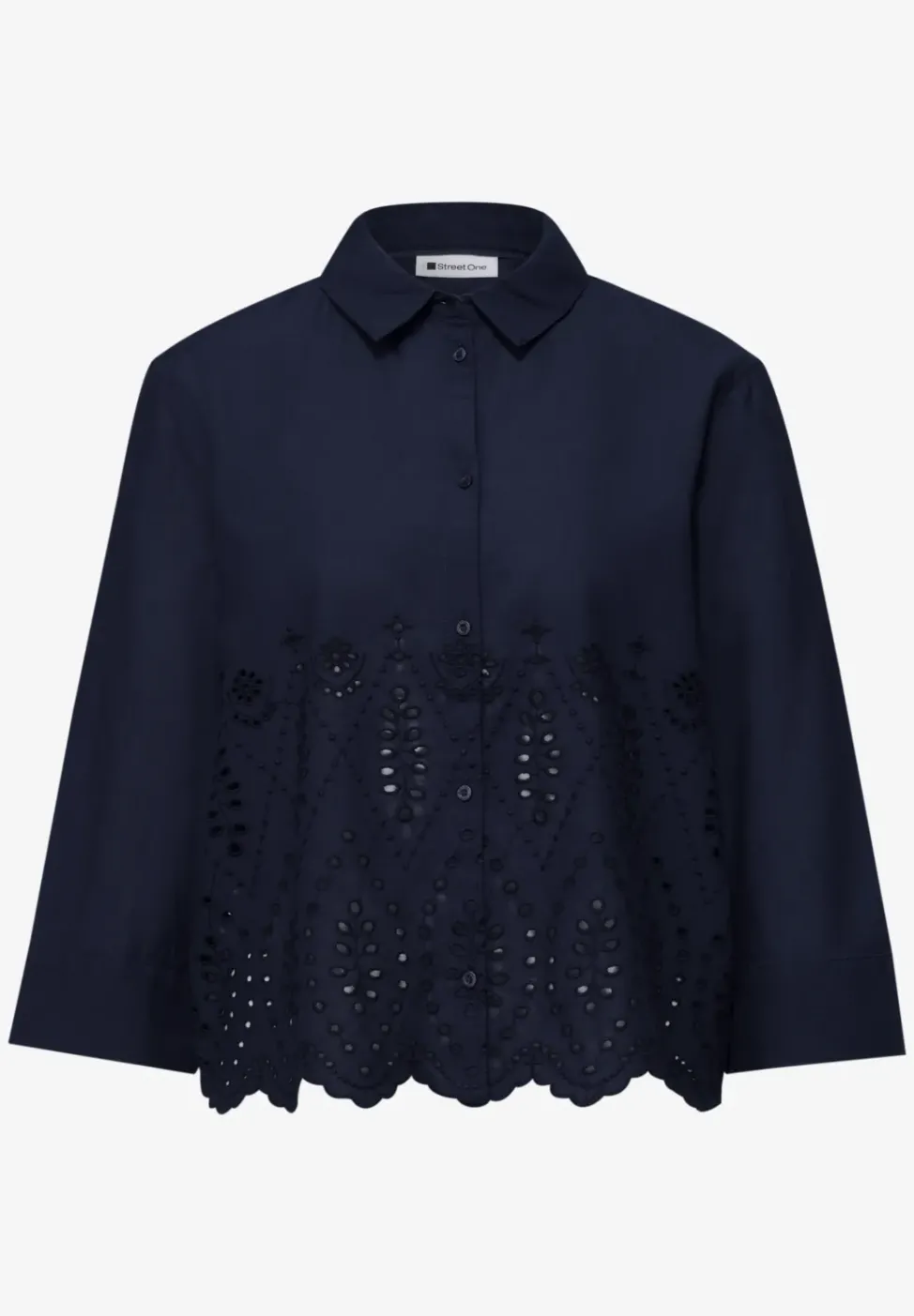 3/4-Arm Bluse mit Shiffleydetails