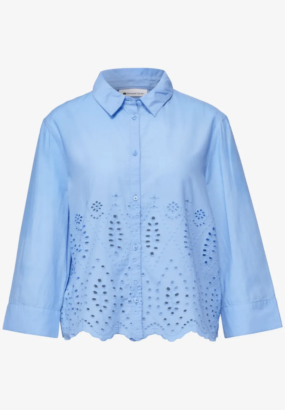 3/4-Arm Bluse mit Shiffleydetails