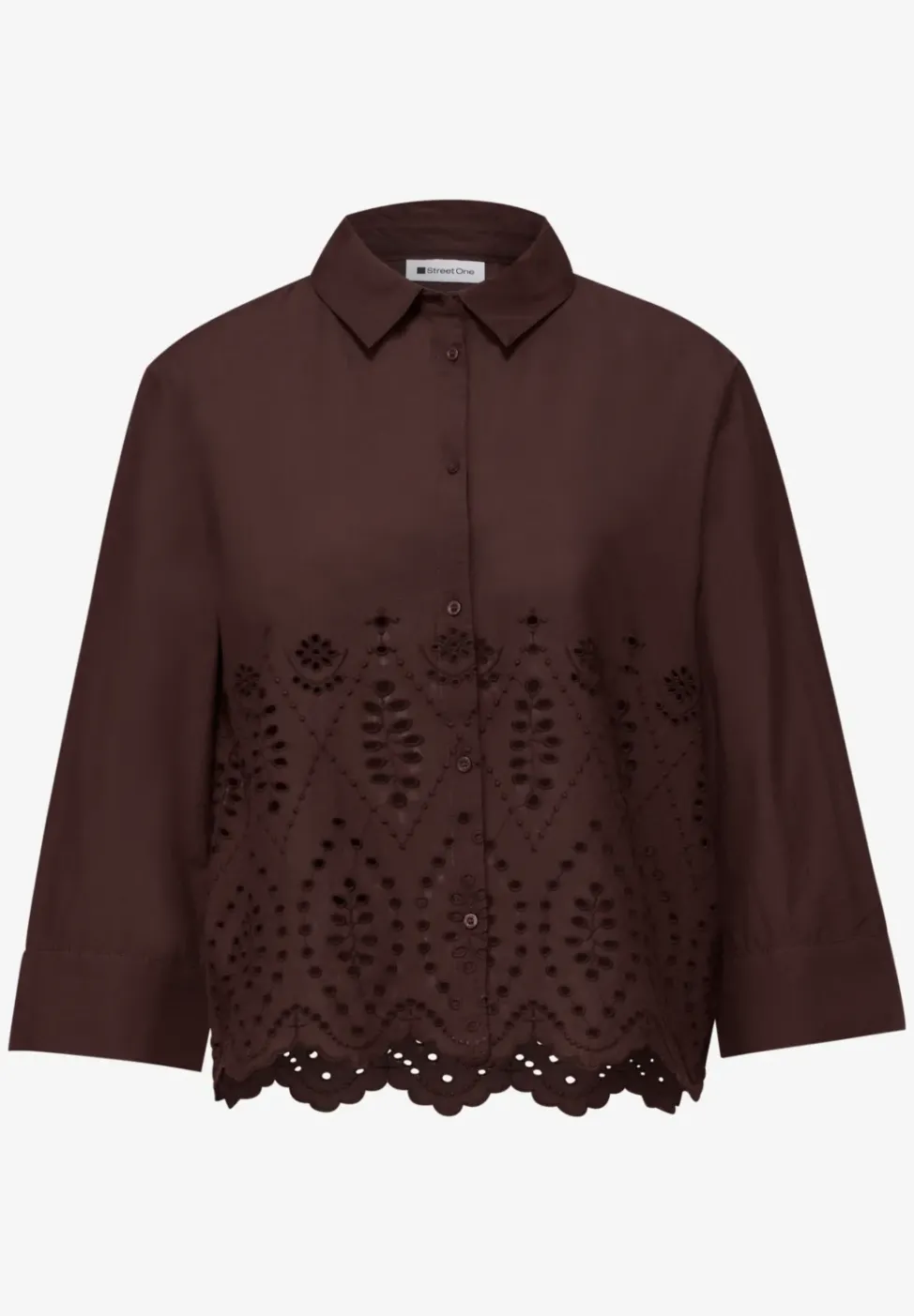 3/4-Arm Bluse mit Shiffleydetails