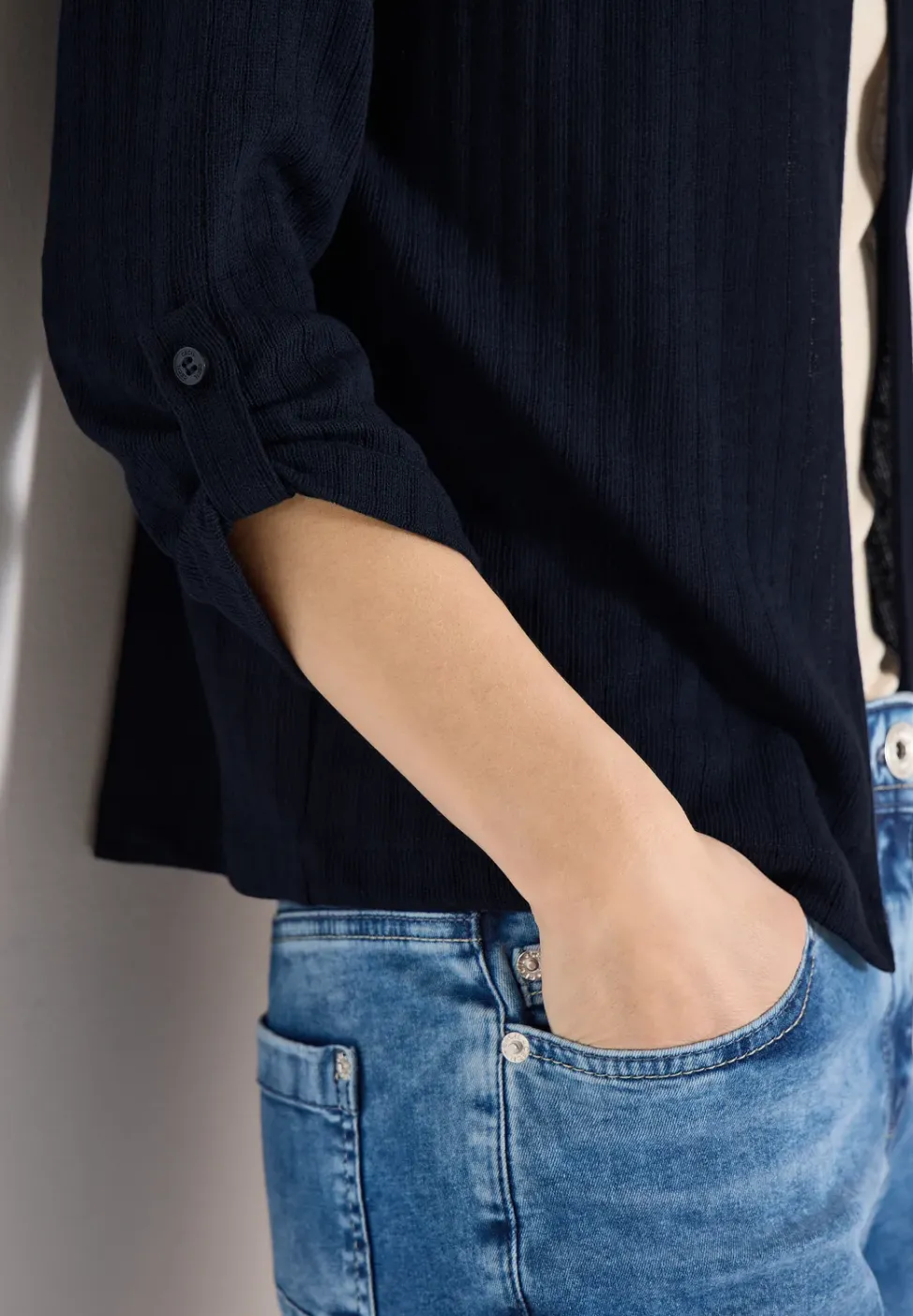 3/4-Arm Jacke in Strick-Optik