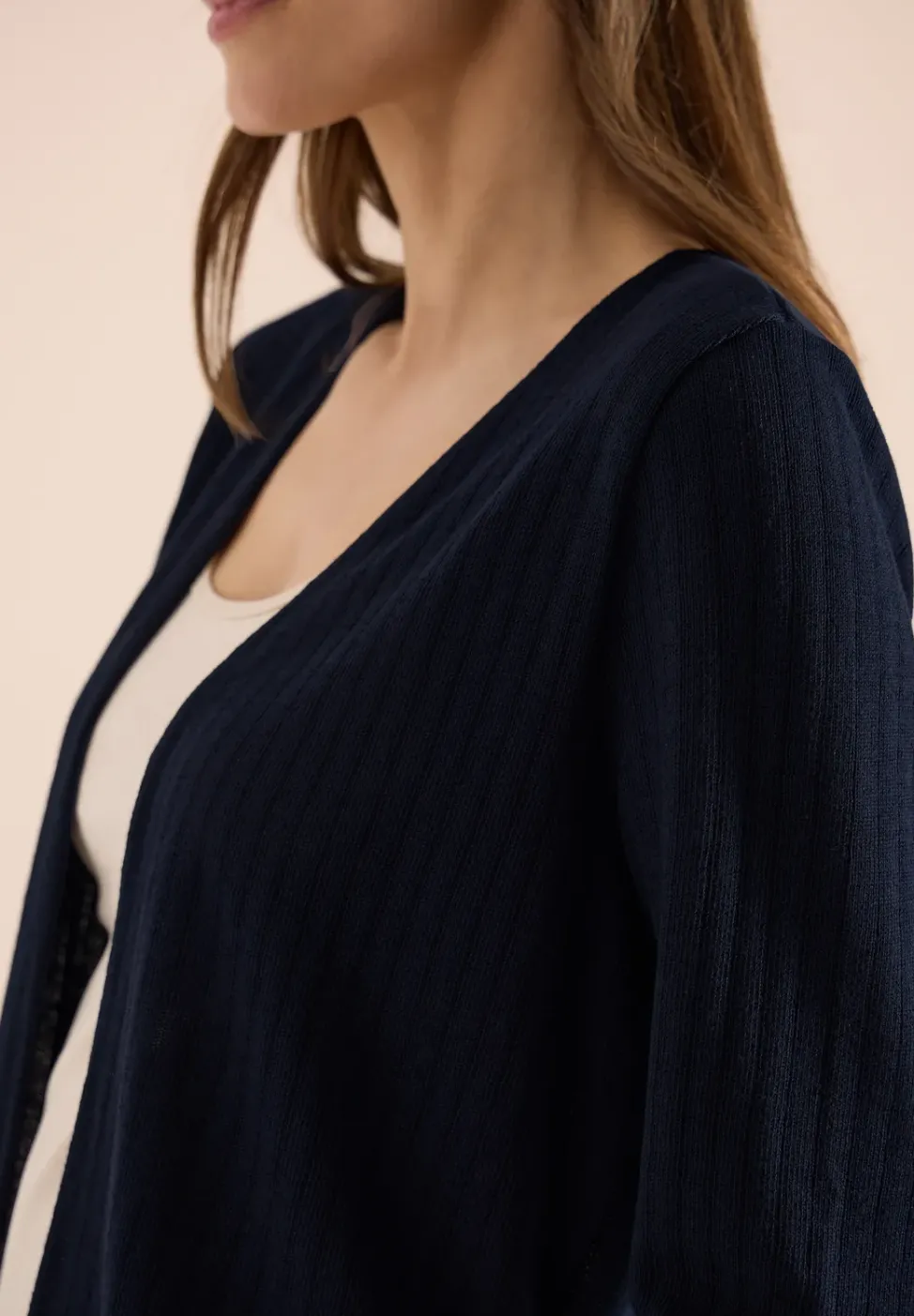 3/4-Arm Jacke in Strick-Optik