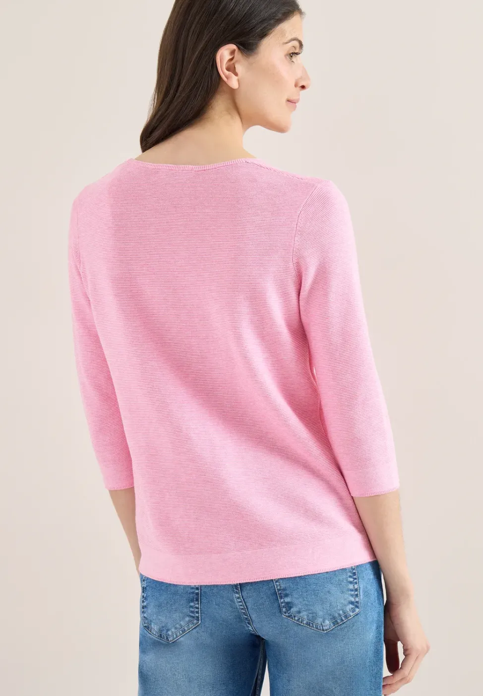 3/4-Arm Pullover mit Struktur