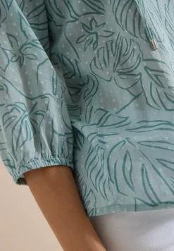 3/4-Arm Tunika mit Blätterprint