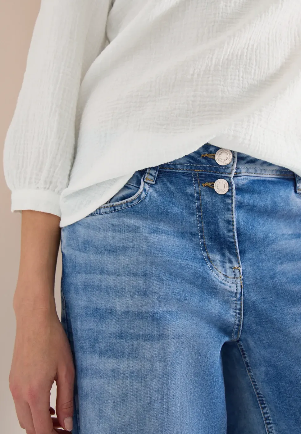3/4-Arm Bluse in Musselin-Qualität