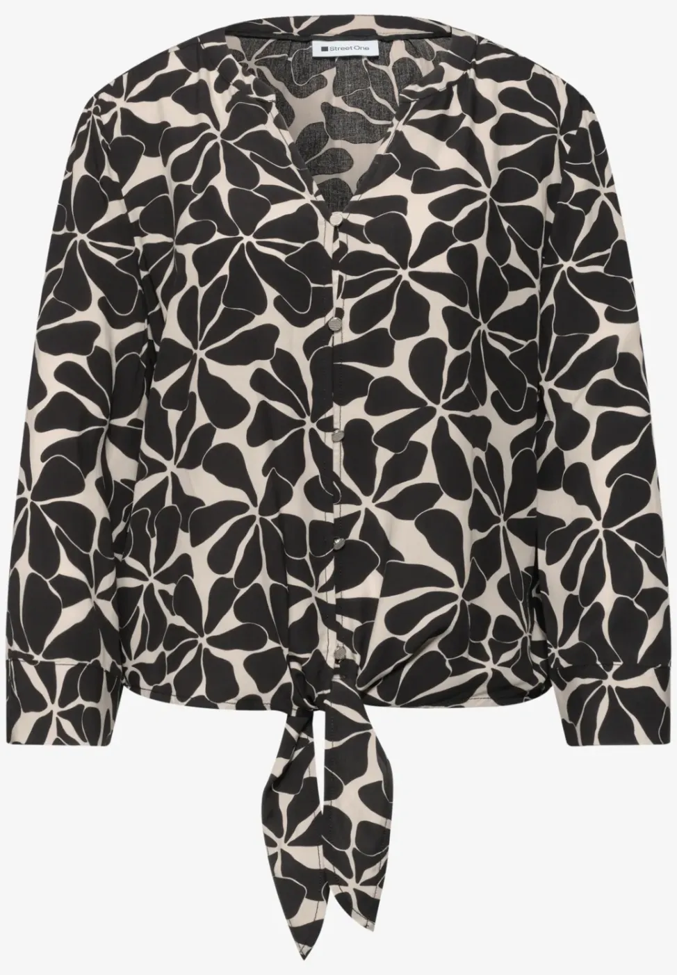 3/4-Arm Bluse mit Knotendetail