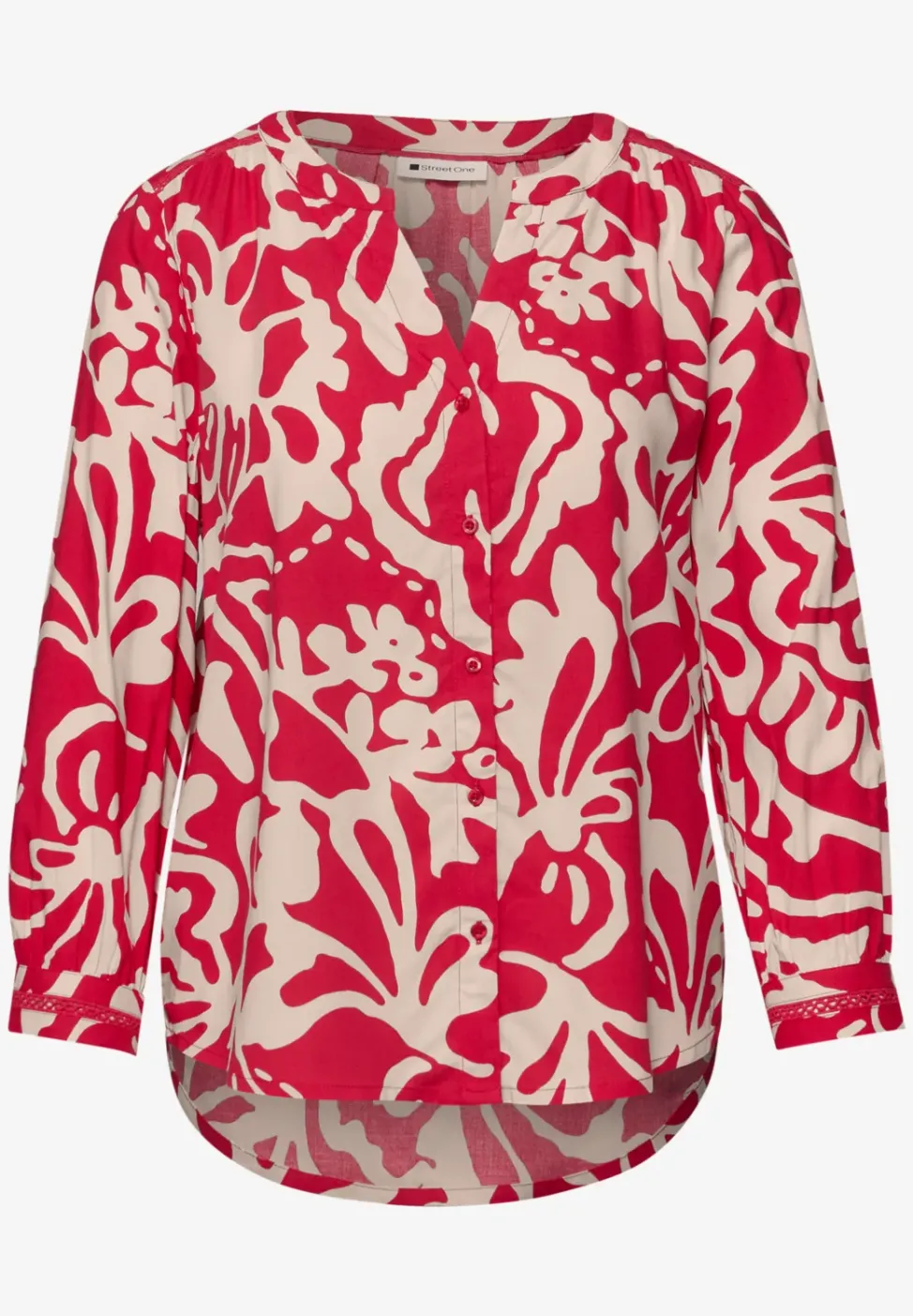 3/4-Arm Bluse mit Tapedetails