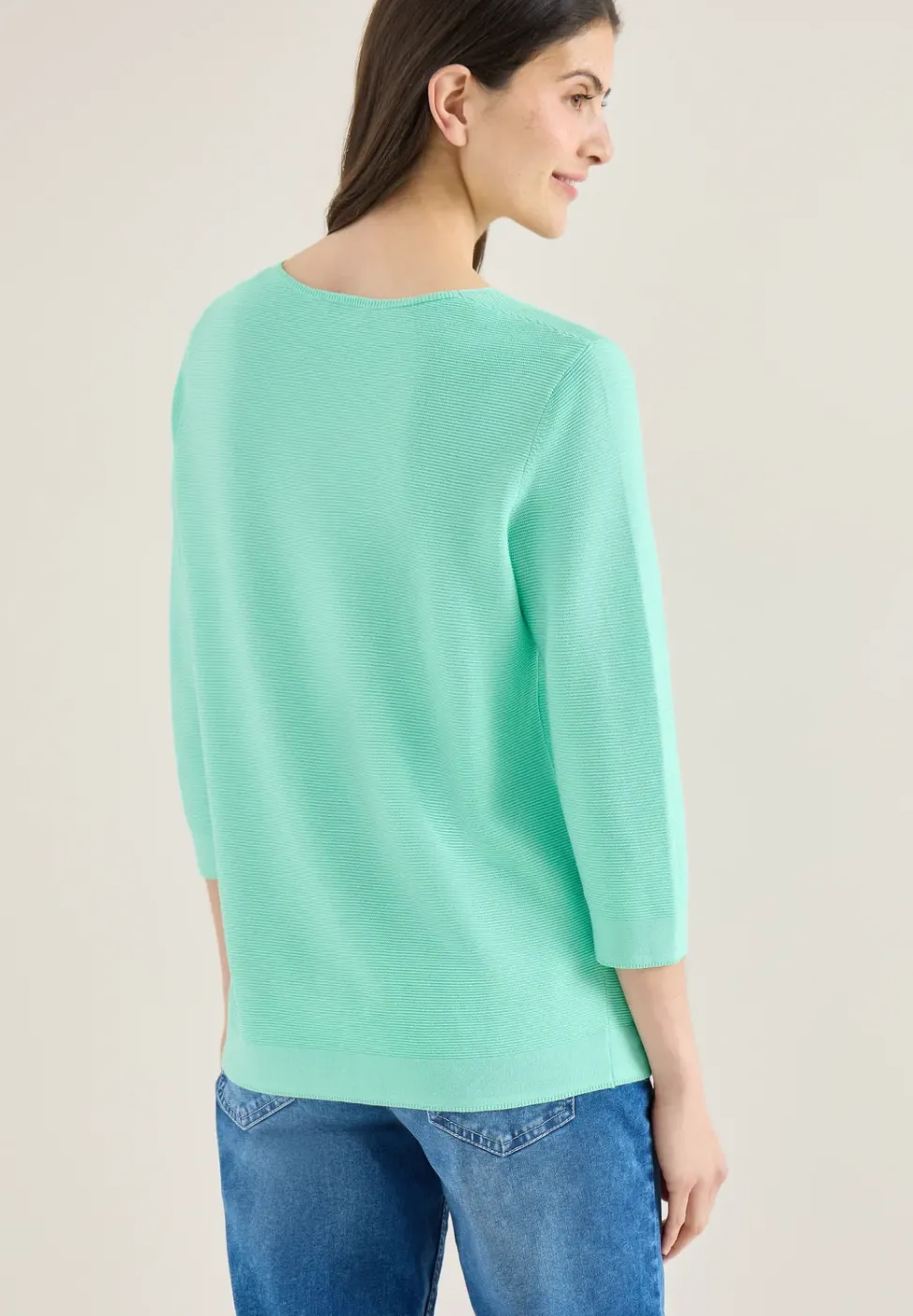 3/4-Arm Pullover mit Struktur