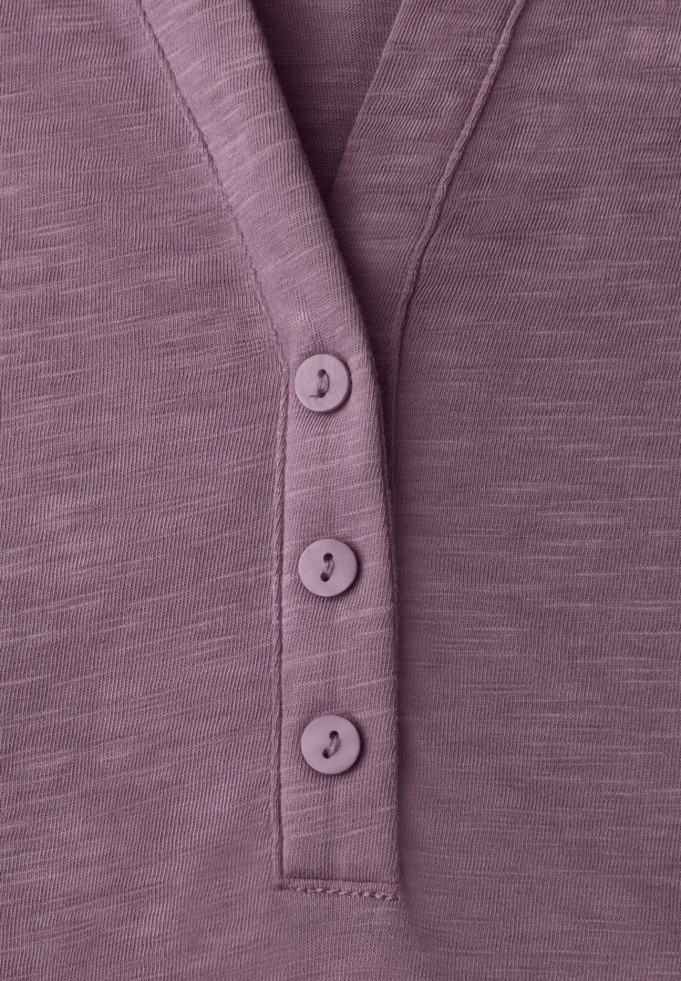 3/4-Arm Shirt mit Split Neck und Knöpfen