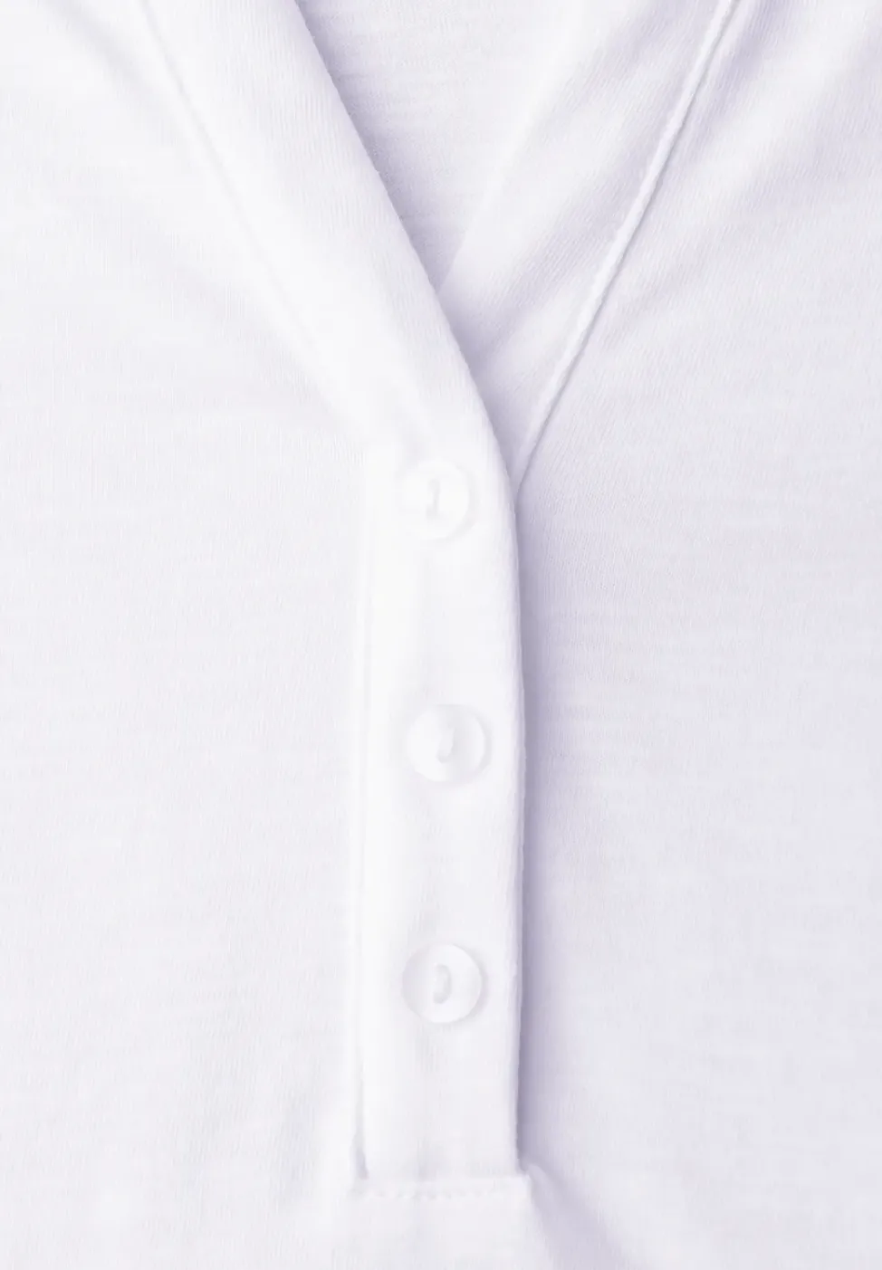 3/4-Arm Shirt mit Split Neck und Knöpfen