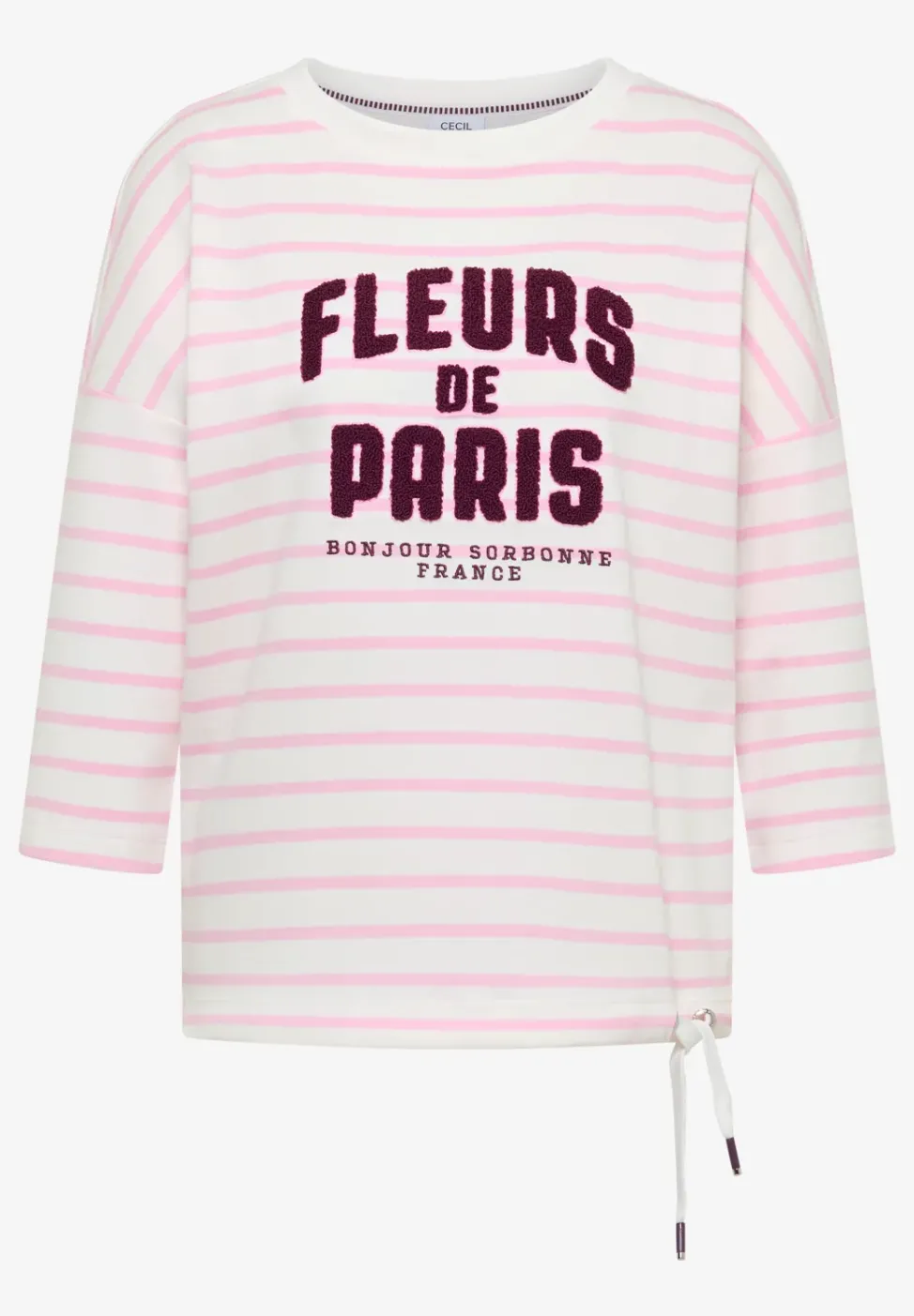 3/4-Arm Shirt mit Wording Artwork