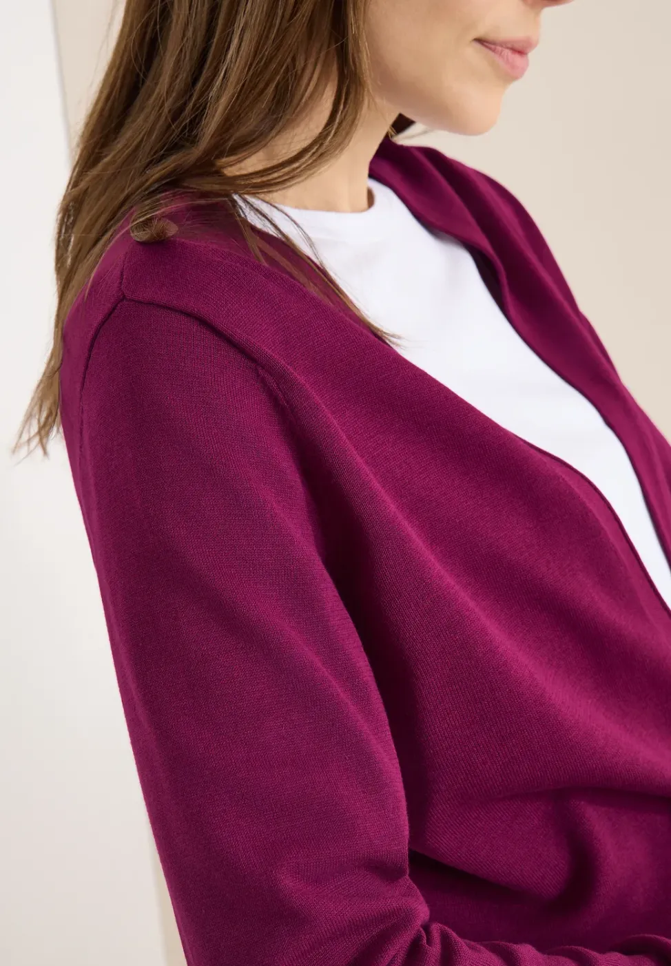 Basic Cardigan in offener Passform