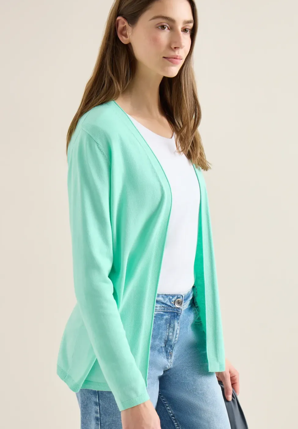 Basic Cardigan in offener Passform