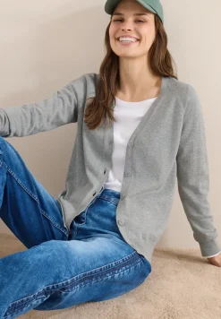Basic Cardigan mit V-Neck und Knöpfen