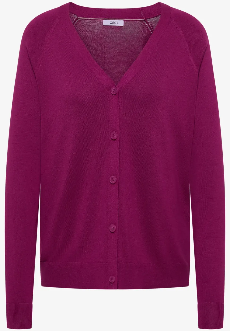 Basic Cardigan mit V-Neck und Knöpfen