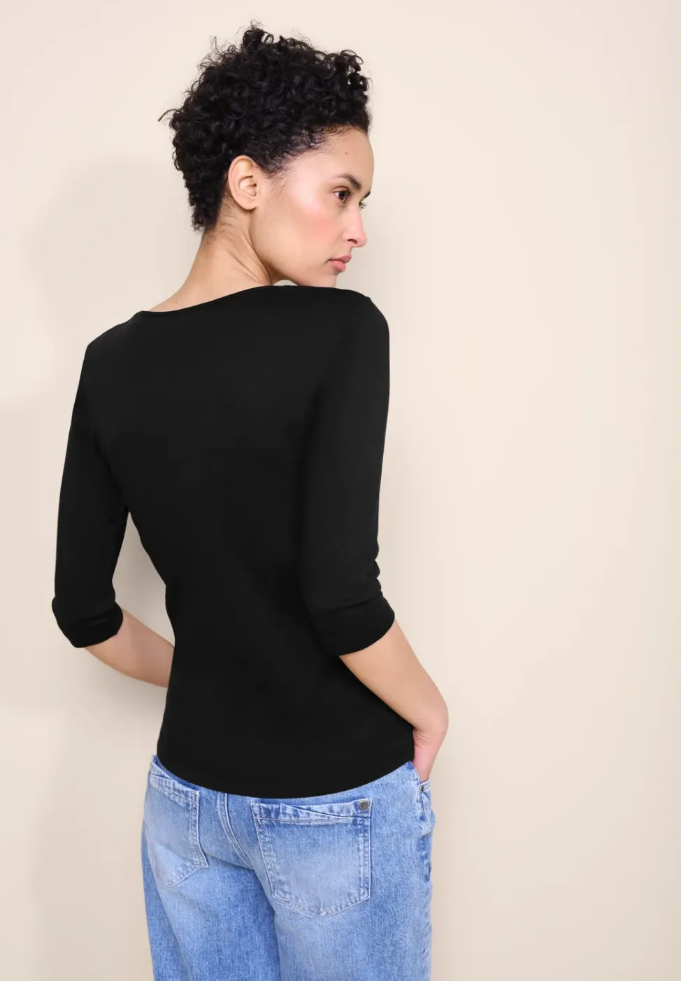 Basic T-Shirt mit 3/4 Arm
