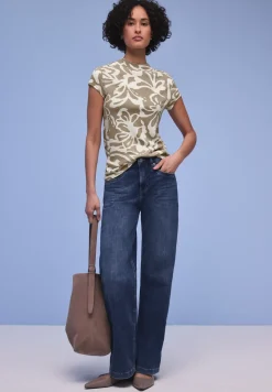 Basic Shirt mit floralem Grafikprint