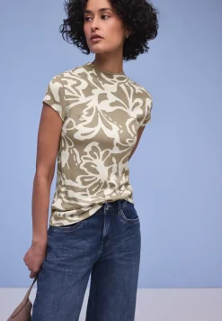 Basic Shirt mit floralem Grafikprint