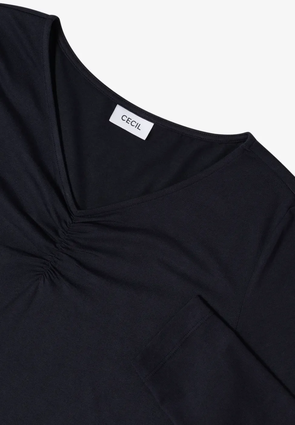 Basic Shirt mit Raffung