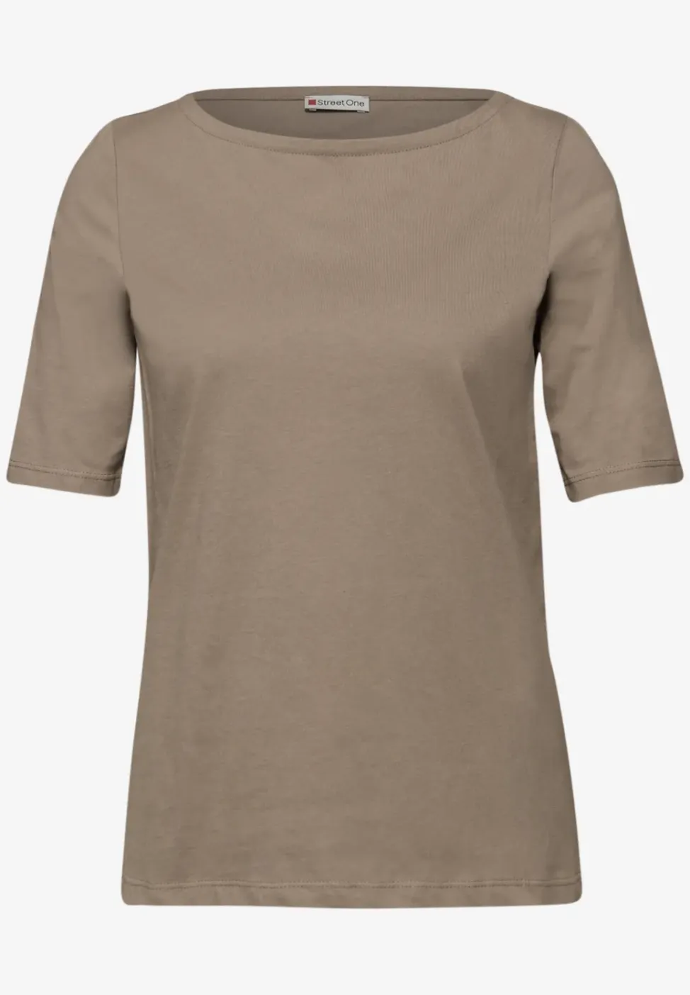 Basic T-Shirt mit U-Boot-Ausschnitt