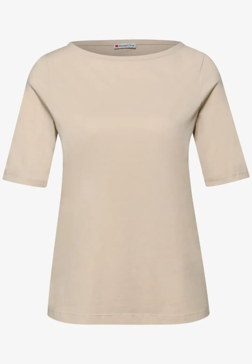 Basic T-Shirt mit U-Boot-Ausschnitt