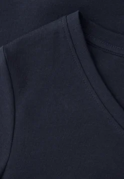 Basic T-Shirt mit V-Neck in Unifarbe