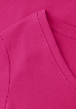 Basic T-Shirt mit V-Neck in Unifarbe
