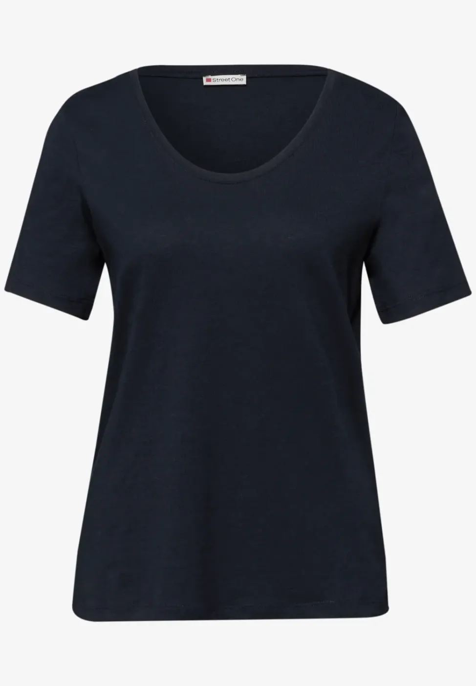 Basic T-Shirt mit V-Neck in Unifarbe
