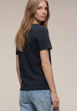 Basic T-Shirt mit V-Neck in Unifarbe