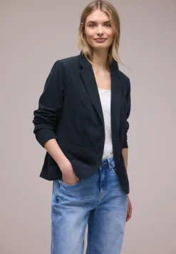 Blazer im langen Schnitt mit Struktur