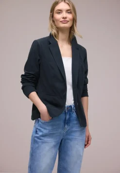 Blazer im langen Schnitt mit Struktur
