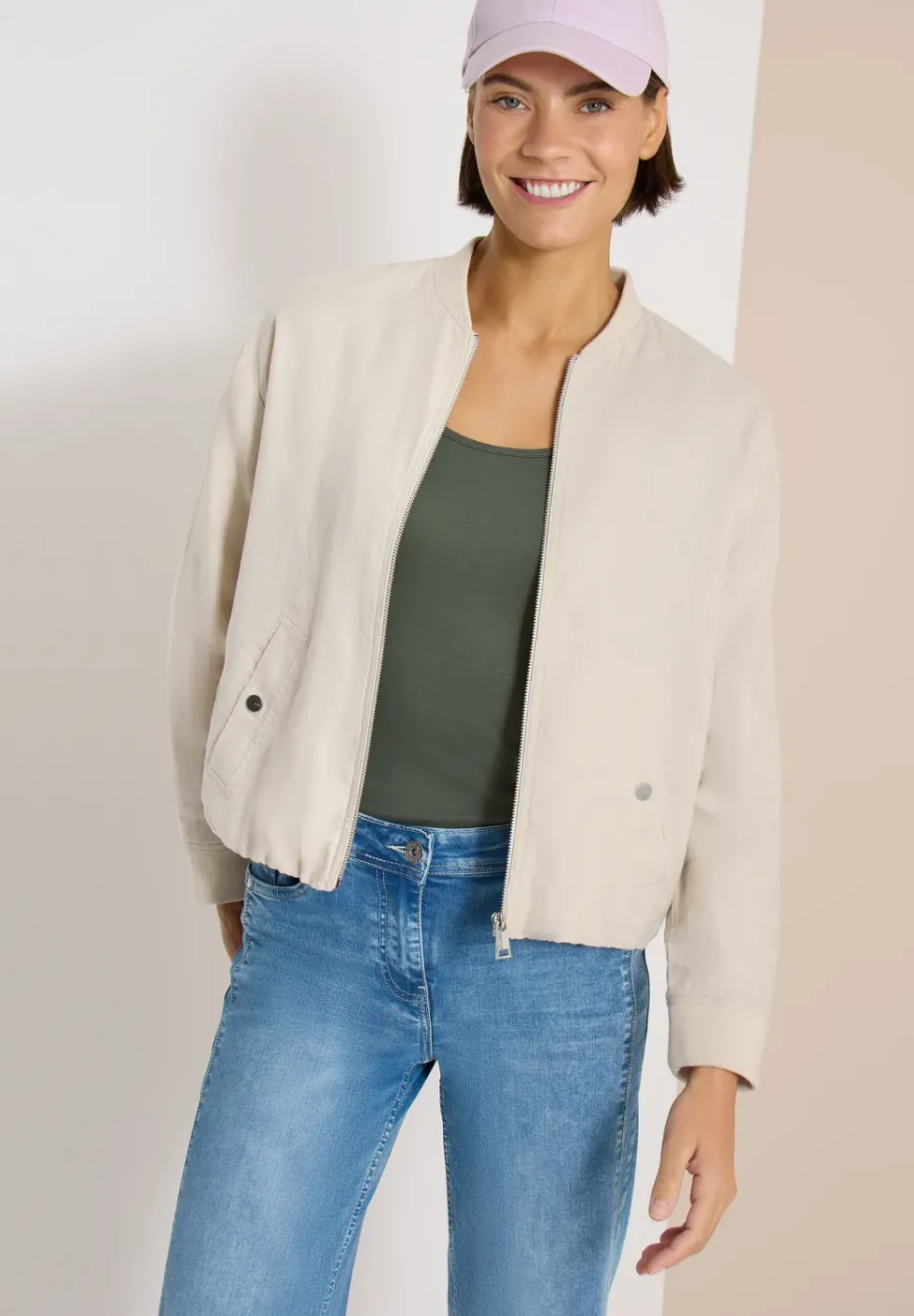 Blouson aus Leinen mit Zipper