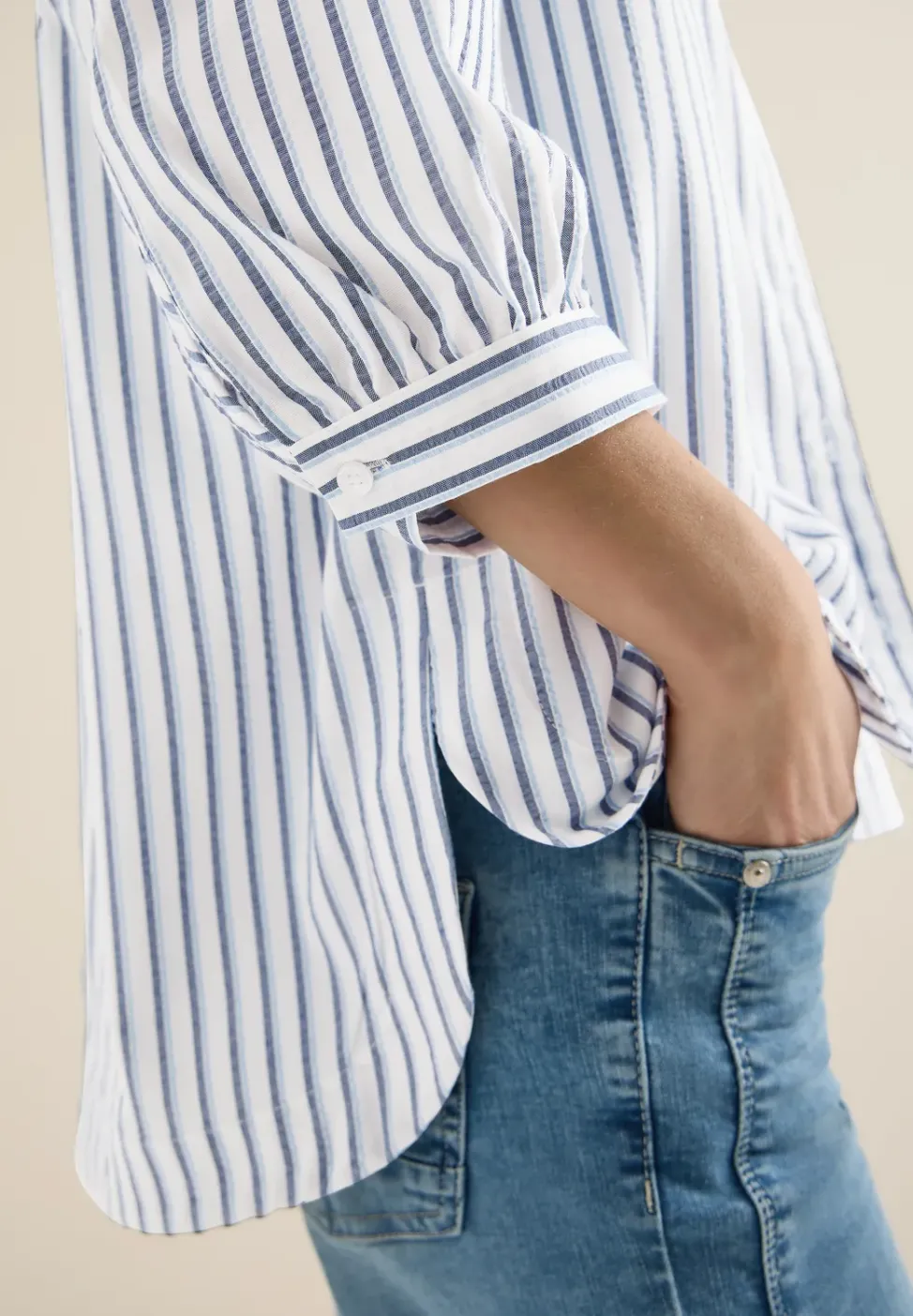 Bluse in Seersucker Qualität