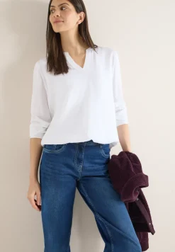 Bluse in Unifarbe