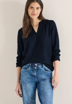 Bluse in Unifarbe