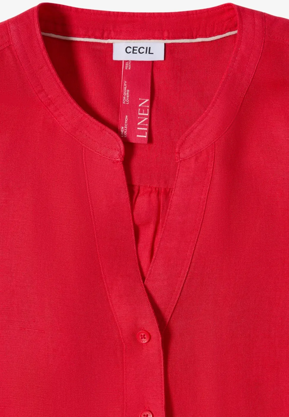 Bluse mit Split Neck aus Leinenmix