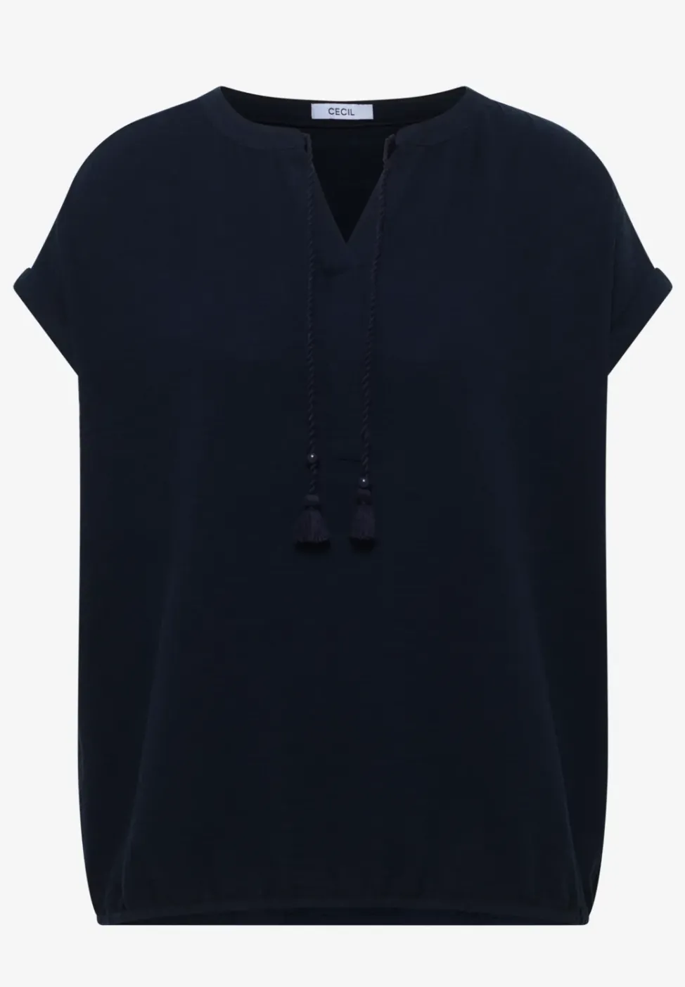 Bluse mit Split Neck aus Musselinstoff