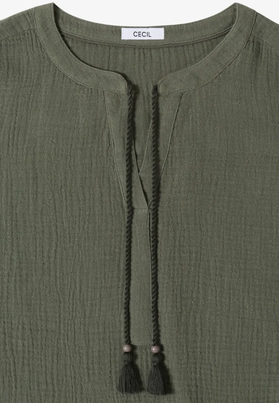 Bluse mit Split Neck aus Musselinstoff