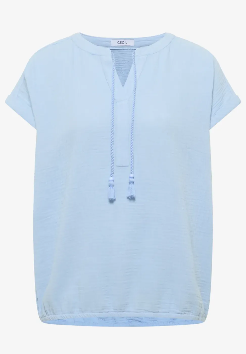 Bluse mit Split Neck aus Musselinstoff