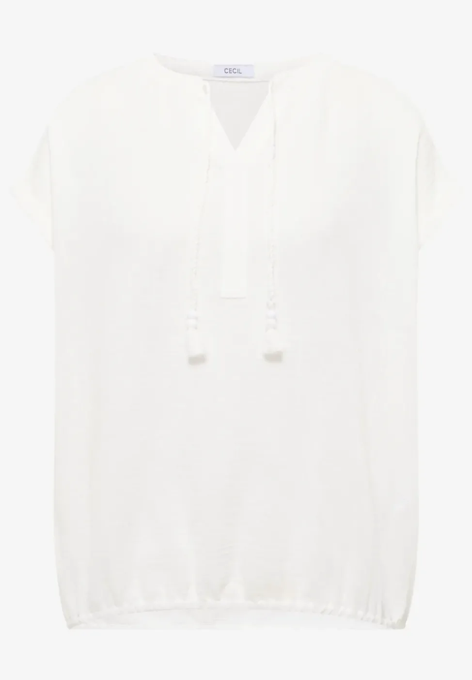 Bluse mit Split Neck aus Musselinstoff